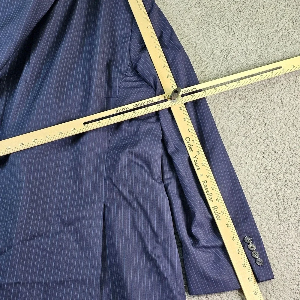 Hart Schaffner Marx Suit Jacket Mens 50L Blue Pinstripe Wool Chicago Fit